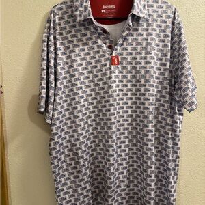 Bogey bros Men's Polo with Blue and White Pattern
